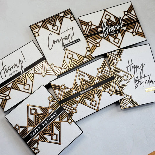 Celebration Cards - Bronze Art Deco Style