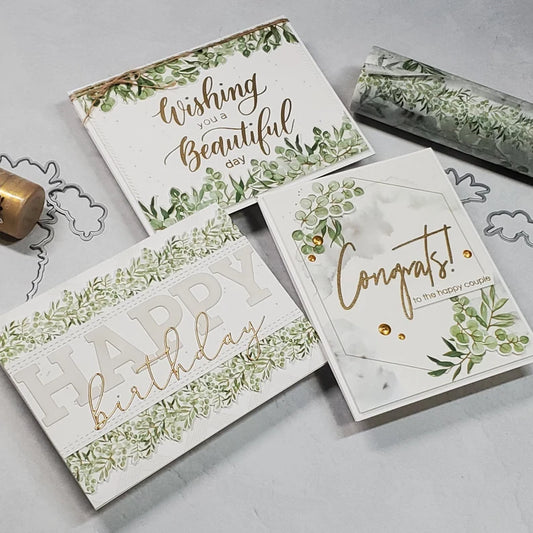 Birthday and Celebration Cards - Eucalyptus Garlands