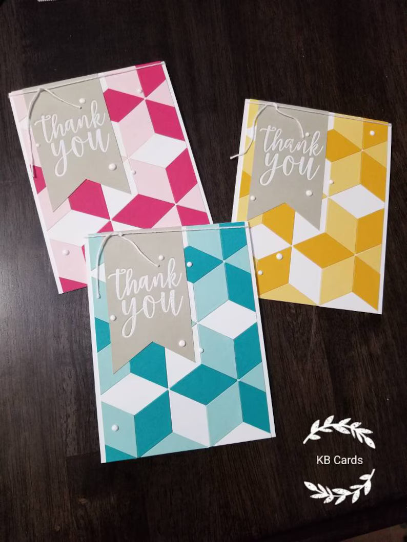 Thanks Card - Bright Geometrics Diamonds