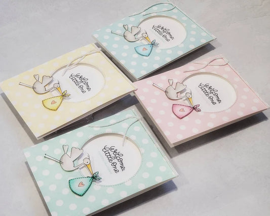 Baby Card - Pastel Polka Dots