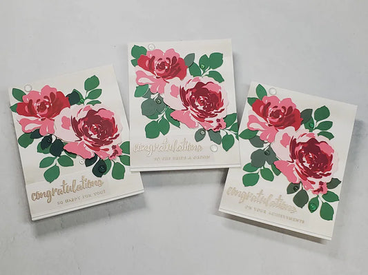 Congratulations Card - Watercolored Roses