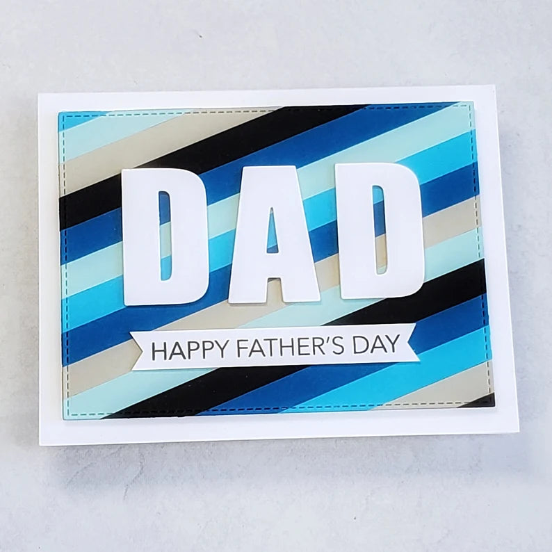 Father's Day / Birthday Card - Striped Backgrounds w Bold Sentiment