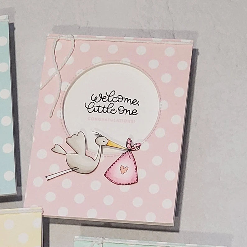Baby Card - Pastel Polka Dots