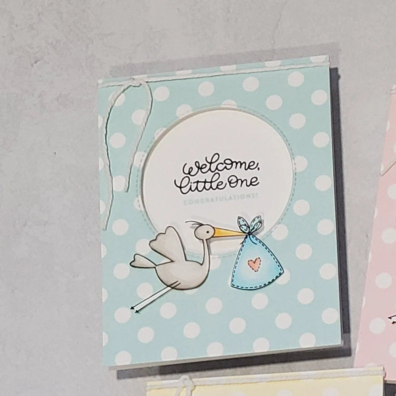 Baby Card - Pastel Polka Dots