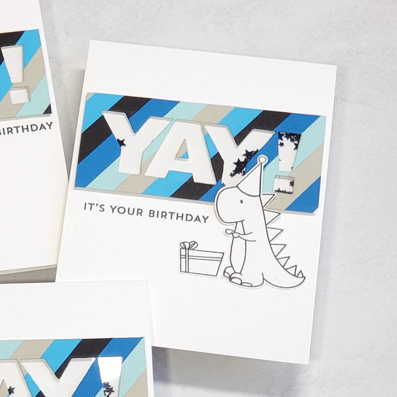 Birthday Card - Dinosaur Shaker Card