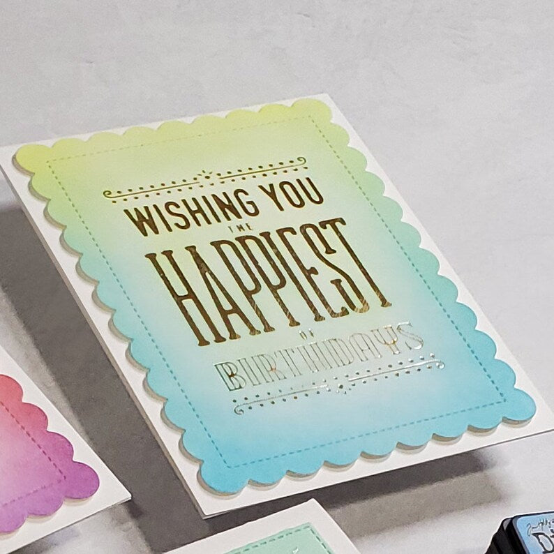 Birthday Card - Foiled Ombre Background