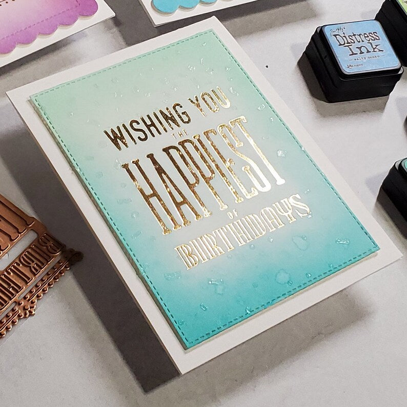 Birthday Card - Foiled Ombre Background
