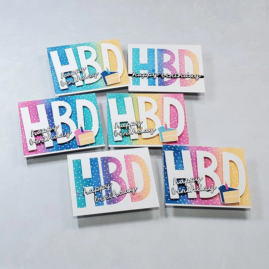 Birthday Card - HBD Rainbow Blended