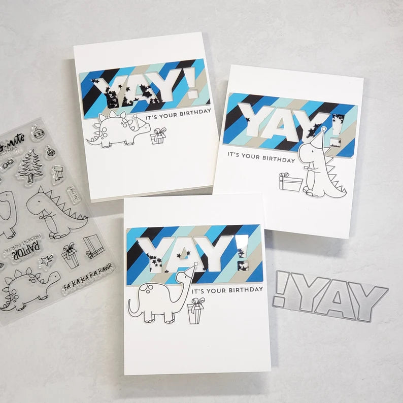 Birthday Card - Dinosaur Shaker Card