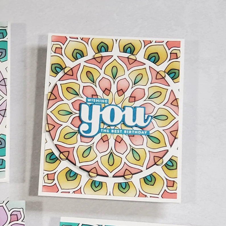 Birthday Card - Rainbow Blended Mandalas