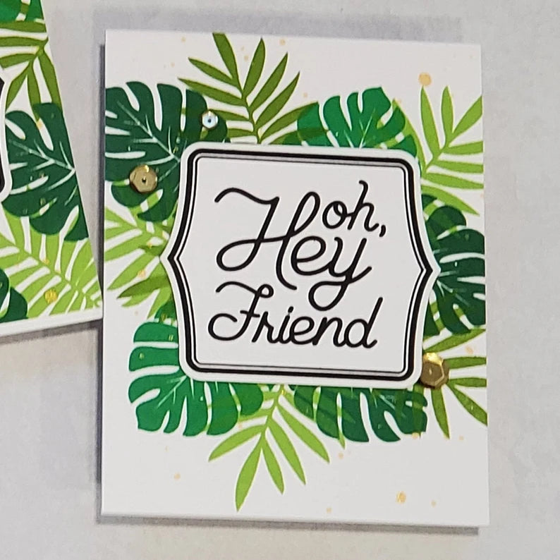 Hello Card - Graphic Monsteras