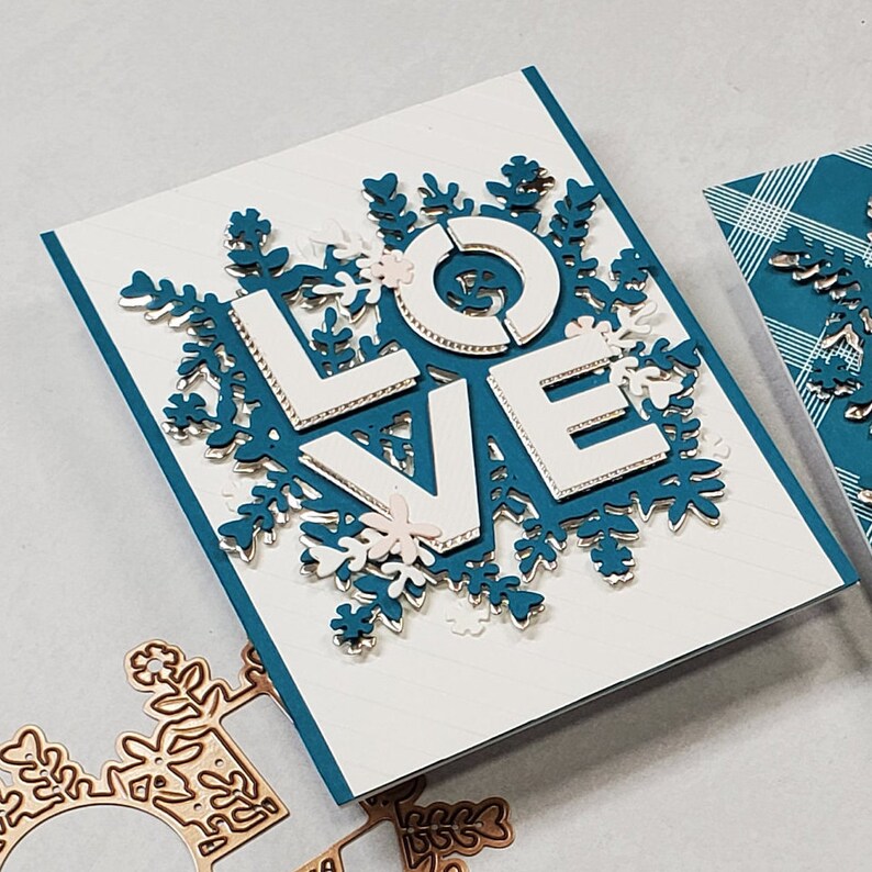 Wedding & Anniversary Card - Teal & White Floral Love