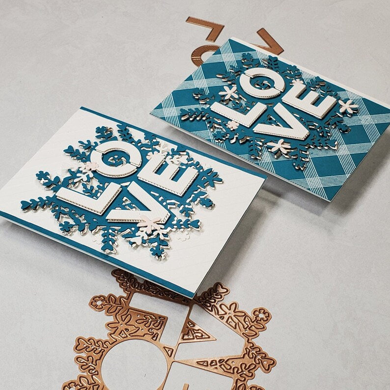 Wedding & Anniversary Card - Teal & White Floral Love